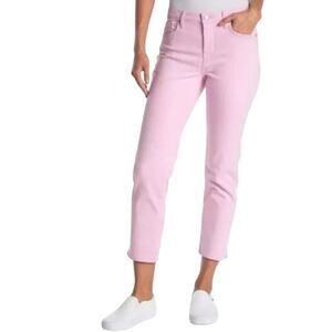 Curves 360 by NYDJ jeans slim straight ankle denim pink size 6 Short 6P